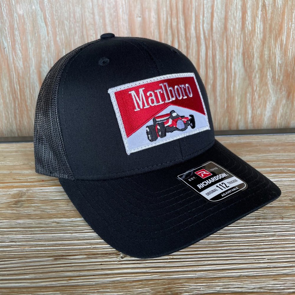 Marlboro F1 Formula 1 Racing Vintage Patch Hat - All Black Richardson 112 - Picture 5 of 9